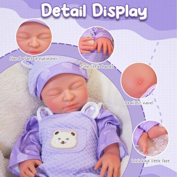 20in Full Silicone Reborn Angela-yellow Baby Girl Dolls Lifelike 8.61LB Weight - Picture 2 of 6